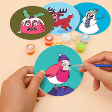 Laden Sie das Bild in den Galerie-Viewer, Malen nach Zahlen 10 cm Untersetzer (4 Stück) - Kreatives Weihnachtsgeschenk 1
