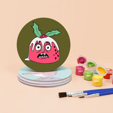 Laden Sie das Bild in den Galerie-Viewer, Malen nach Zahlen 10 cm Untersetzer (4 Stück) - Kreatives Weihnachtsgeschenk 1