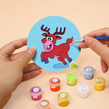 Laden Sie das Bild in den Galerie-Viewer, Malen nach Zahlen 10 cm Untersetzer (4 Stück) - Kreatives Weihnachtsgeschenk 1