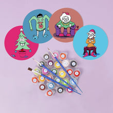 Laden Sie das Bild in den Galerie-Viewer, Malen nach Zahlen 10 cm Untersetzer (4 Stück) - Kreatives Weihnachtsgeschenk 2