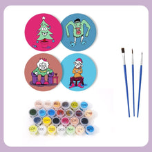 Laden Sie das Bild in den Galerie-Viewer, Malen nach Zahlen 10 cm Untersetzer (4 Stück) - Kreatives Weihnachtsgeschenk 2