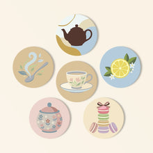 Laden Sie das Bild in den Galerie-Viewer, Malen nach Zahlen 10cm Untersetzer (6 Stück) - Tea Time Figured'Art