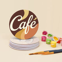 Laden Sie das Bild in den Galerie-Viewer, Malen nach Zahlen 10cm Untersetzer (6 Stück) - Pariser Café