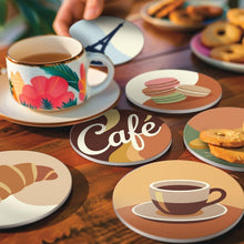 Laden Sie das Bild in den Galerie-Viewer, Malen nach Zahlen 10cm Untersetzer (6 Stück) - Pariser Café
