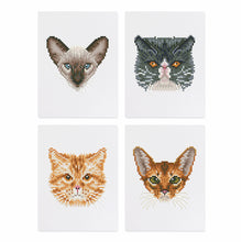 Laden Sie das Bild in den Galerie-Viewer, Mini Diamond Painting 15x20 cm (4 Stück) - Katzenfreunde