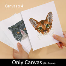 Laden Sie das Bild in den Galerie-Viewer, Mini Diamond Painting 15x20 cm (4 Stück) - Katzenfreunde