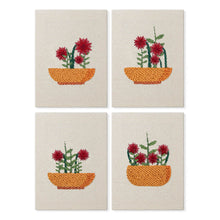 Laden Sie das Bild in den Galerie-Viewer, Punch Needle Set (4 Stück) mit Rahmen​ - Blumenkorb Figured'Art