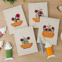 Laden Sie das Bild in den Galerie-Viewer, Punch Needle Set (4 Stück) mit Rahmen - Blumenkorb