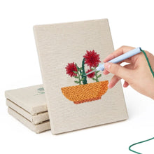 Laden Sie das Bild in den Galerie-Viewer, Punch Needle Set (4 Stück) mit Rahmen - Blumenkorb