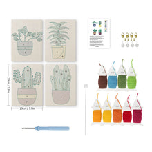 Laden Sie das Bild in den Galerie-Viewer, Punch Needle Set (4 Stück) mit Rahmen - Wüstenpflanzen Kollektion