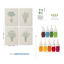 Laden Sie das Bild in den Galerie-Viewer, Punch Needle Set (4 Stück) mit Rahmen - Urbaner Dschungel 2