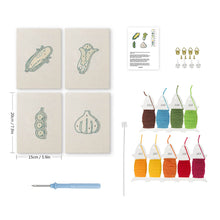 Laden Sie das Bild in den Galerie-Viewer, Punch Needle Set (4 Stück) mit Rahmen - Gartenauswahl