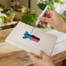 Laden Sie das Bild in den Galerie-Viewer, Punch Needle Set (4 Stück) mit Rahmen - Kleine Sukkulenten Töpfe 2