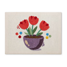 Laden Sie das Bild in den Galerie-Viewer, Punch Needle mit Rahmen - Bunte Tulpen Figured'Art