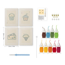 Laden Sie das Bild in den Galerie-Viewer, Punch Needle Set (4 Stück) mit Rahmen - Leckere Häppchen Kollektion 2