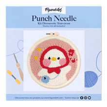 Laden Sie das Bild in den Galerie-Viewer, Punch Needle Entenbaby mit roter Mütze