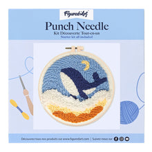 Laden Sie das Bild in den Galerie-Viewer, Punch Needle Himmelblauer Wal