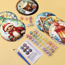 Laden Sie das Bild in den Galerie-Viewer, Malen nach Zahlen 20 cm Tischsets (6 Stück) - Lebkuchenhaus, Weihnachtsbaum und Winter-Designs