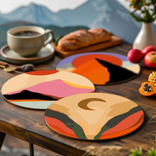 Laden Sie das Bild in den Galerie-Viewer, Malen nach Zahlen 20 cm Tischsets (6 Stück) - Moderner Abstrakter Berg