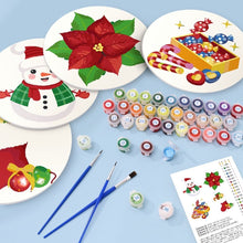 Laden Sie das Bild in den Galerie-Viewer, Malen nach Zahlen 20 cm Tischsets (4 Stück) - Schneemann Weihnachtsstern Geschenke