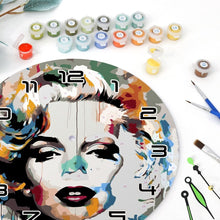 Laden Sie das Bild in den Galerie-Viewer, Malen nach Zahlen Uhr - Marilyn-Porträt