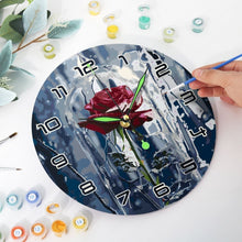 Laden Sie das Bild in den Galerie-Viewer, Malen nach Zahlen Uhr - Verzauberte Rose