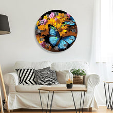 Laden Sie das Bild in den Galerie-Viewer, Malen nach Zahlen Uhr - Schmetterlinge &amp; Blumen