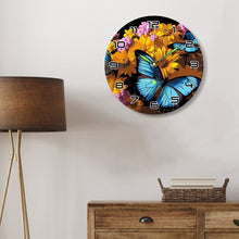 Laden Sie das Bild in den Galerie-Viewer, Malen nach Zahlen Uhr - Schmetterlinge &amp; Blumen