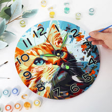 Laden Sie das Bild in den Galerie-Viewer, Malen nach Zahlen Uhr - Neugierige Katze