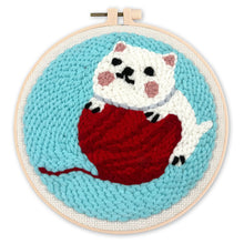 Laden Sie das Bild in den Galerie-Viewer, Punch Needle set Katze mit Wollknäuel
