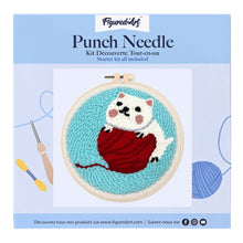 Laden Sie das Bild in den Galerie-Viewer, Punch Needle Katze mit Wollknäuel