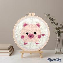 Laden Sie das Bild in den Galerie-Viewer, Punch Needle Rosa Schwein