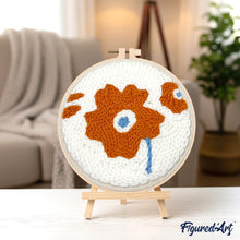 Laden Sie das Bild in den Galerie-Viewer, Punch Needle Rostrote Mohnblume