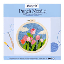 Laden Sie das Bild in den Galerie-Viewer, Punch Needle Tulpen und blauer Himmel
