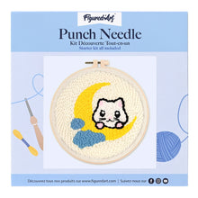 Laden Sie das Bild in den Galerie-Viewer, Punch Needle Katze auf dem Mond