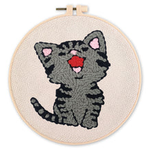Laden Sie das Bild in den Galerie-Viewer, Punch Needle set Lachende Katze