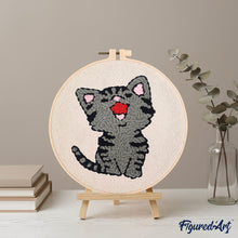 Laden Sie das Bild in den Galerie-Viewer, Punch Needle Lachende Katze