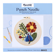 Laden Sie das Bild in den Galerie-Viewer, Punch Needle Blaue Motte und Blumen