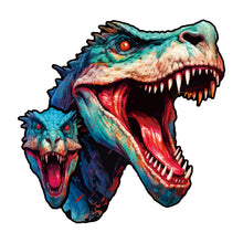 Laden Sie das Bild in den Galerie-Viewer, 2D Holzpuzzle – Dinosaurier und Eidechse