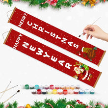 Laden Sie das Bild in den Galerie-Viewer, Malen nach Zahlen DIY Tür Banner - Weihnachtsmann &amp; Rentier
