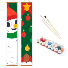 Laden Sie das Bild in den Galerie-Viewer, Malen nach Zahlen DIY Tür Banner - Lächelnder Schneemann