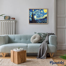 Laden Sie das Bild in den Galerie-Viewer, Diamond Painting – Van Gogh – Sternennacht – 40 x 50 cm auf Keilrahmen gespannt | Figured'Art