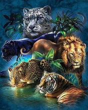 Laden Sie das Bild in den Galerie-Viewer, Diamond Painting – Dschungeltiere – 40 x 50 cm auf Keilrahmen gespannt | Figured'Art