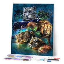 Laden Sie das Bild in den Galerie-Viewer, Diamond Painting – Dschungeltiere – 40 x 50 cm auf Keilrahmen gespannt | Figured'Art