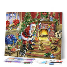 Laden Sie das Bild in den Galerie-Viewer, Diamond Painting | Diamond Painting - Santa Claus and Dog | animals christmas Diamond Painting Animals Diamond Painting Religion dogs |