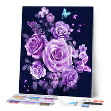 Laden Sie das Bild in den Galerie-Viewer, Diamond Painting | Diamond Painting - Purple Flowers and Butterflies | animals butterflies Diamond Painting Animals Diamond Painting Flowers