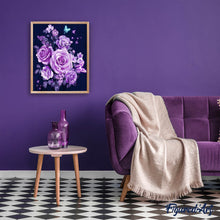 Laden Sie das Bild in den Galerie-Viewer, Diamond Painting | Diamond Painting - Purple Flowers and Butterflies | animals butterflies Diamond Painting Animals Diamond Painting Flowers