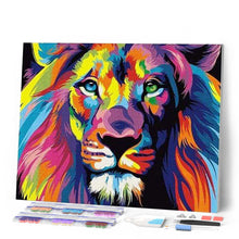 Laden Sie das Bild in den Galerie-Viewer, Diamond Painting – Pop Art Löwe – 40 x 50 cm auf Keilrahmen gespannt | Figured'Art