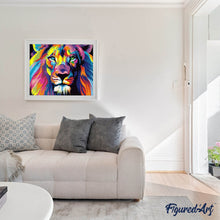 Laden Sie das Bild in den Galerie-Viewer, Diamond Painting – Pop Art Löwe – 40 x 50 cm auf Keilrahmen gespannt | Figured'Art