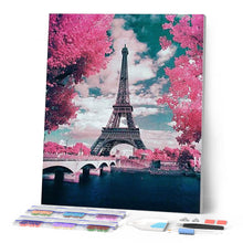 Laden Sie das Bild in den Galerie-Viewer, Diamond Painting | Diamond Painting - Eiffel Tower and Flowers | cities Diamond Painting Cities Diamond Painting Romance flowers romance |